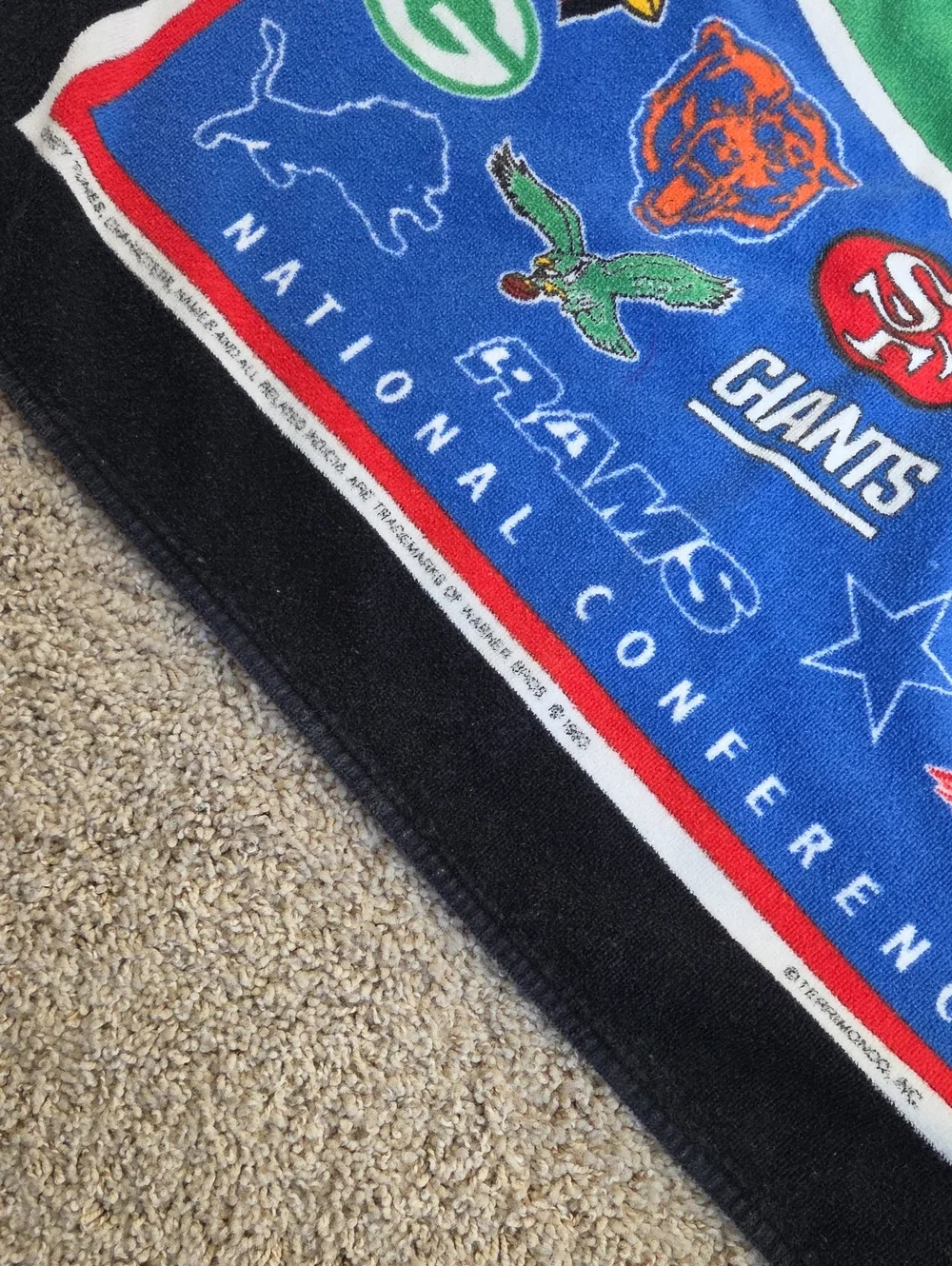 Vintage 1993 Warner Bros. Looney Tunes NFL Beach Towel